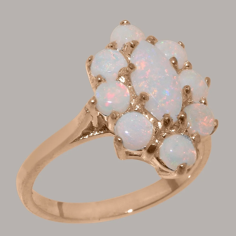 LBG British Made 9k Rose Gold Natural Opal Womens Statement Ring - 33 size options - Size 10
