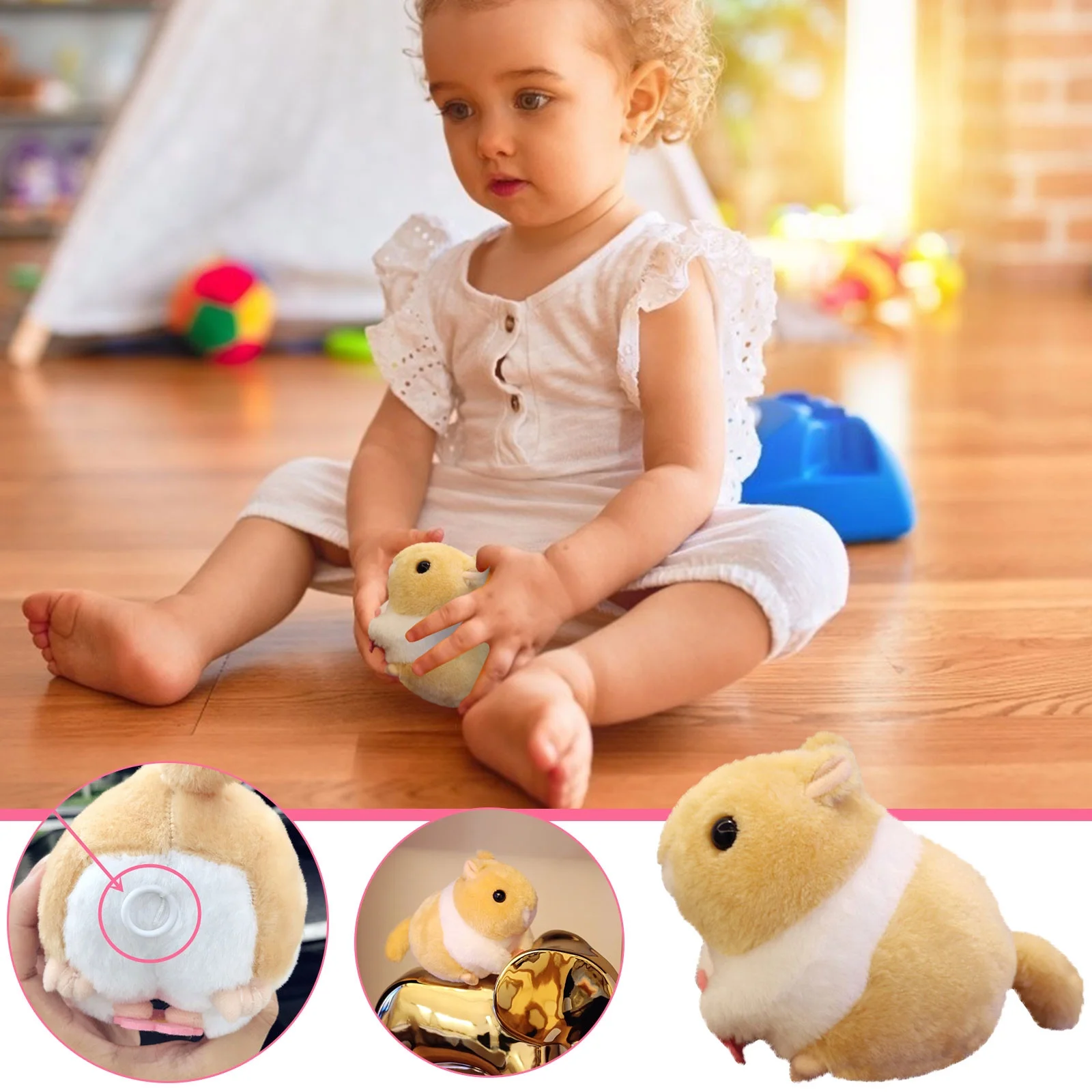 Fridja Drawstring Twisting Tail Hamster Plush Toy Cute Clockwork Will Its Tail