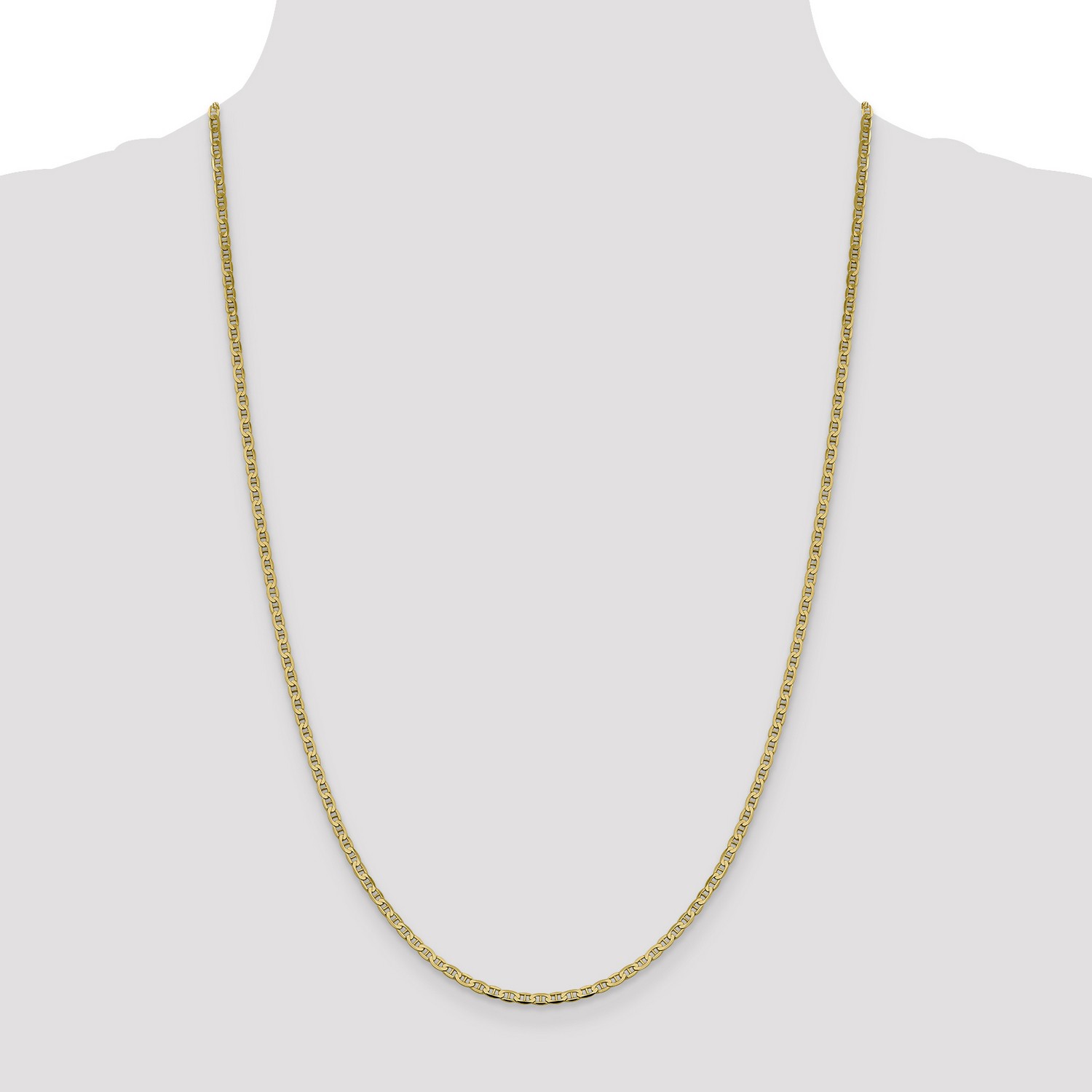 Anchor Chain Necklace in Real 14k Yellow Gold