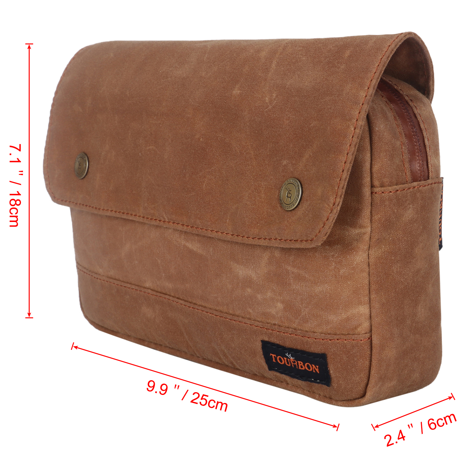 TOURBON Waxed Canvas Bike Handlebar/Saddle Case Bicycle Pouch Key Tool Bag Brown