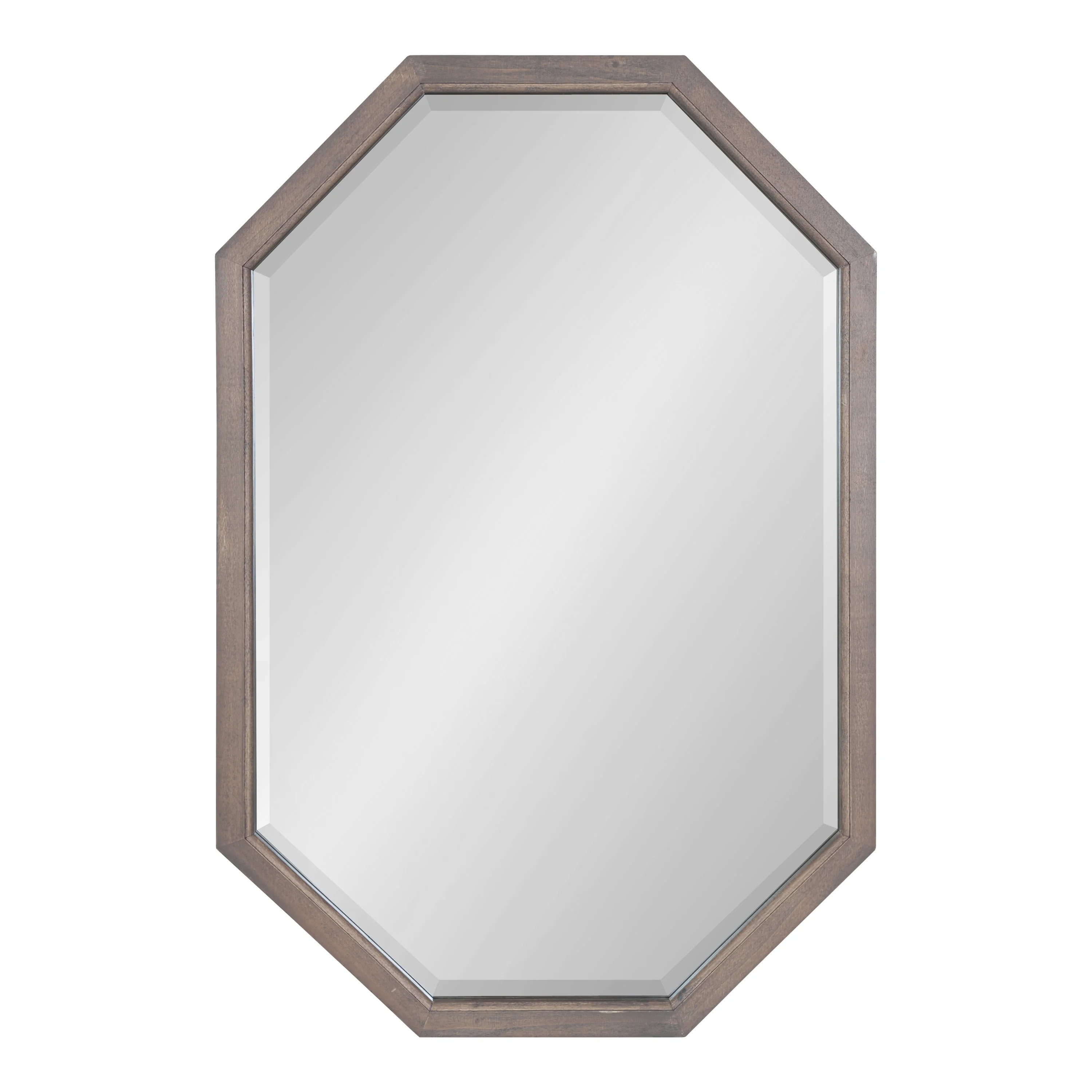 Kate and Laurel Hogan Framed Octagon Wall Mirror, Gray 24x36