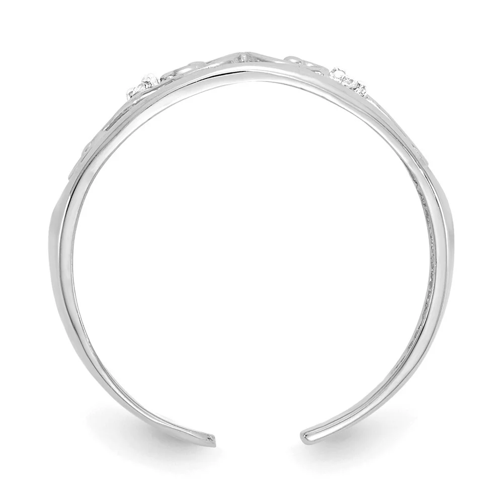 Auriga 14k White Gold .02ct Diamond Scroll Toe Ring for Women