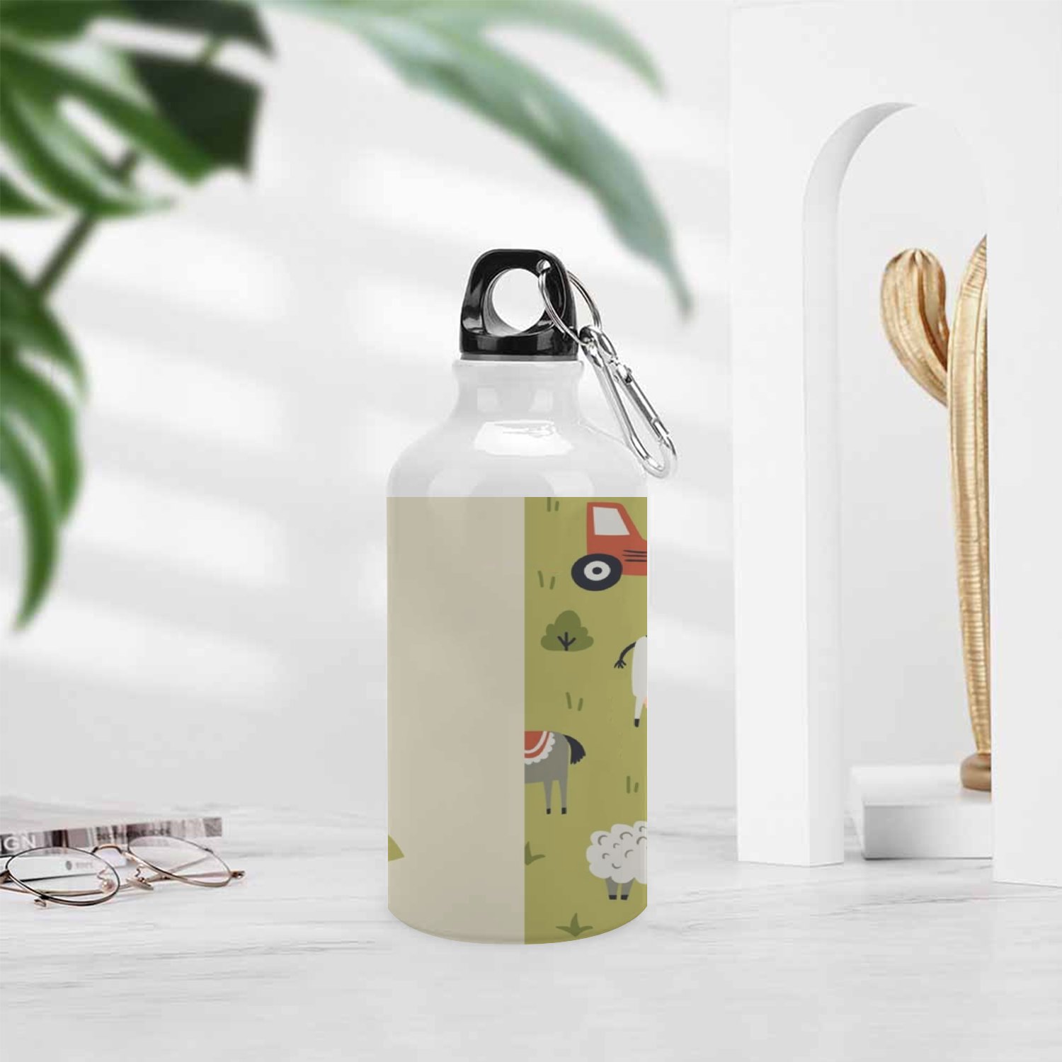 SKYSONIC 400ml Sport Aluminum Water Bottle,Farm,Sport Multipack Leak Proof Easy Carry Travel Bottle with Twist Cap for Gym Hiking Camping Running Bike Outdoor