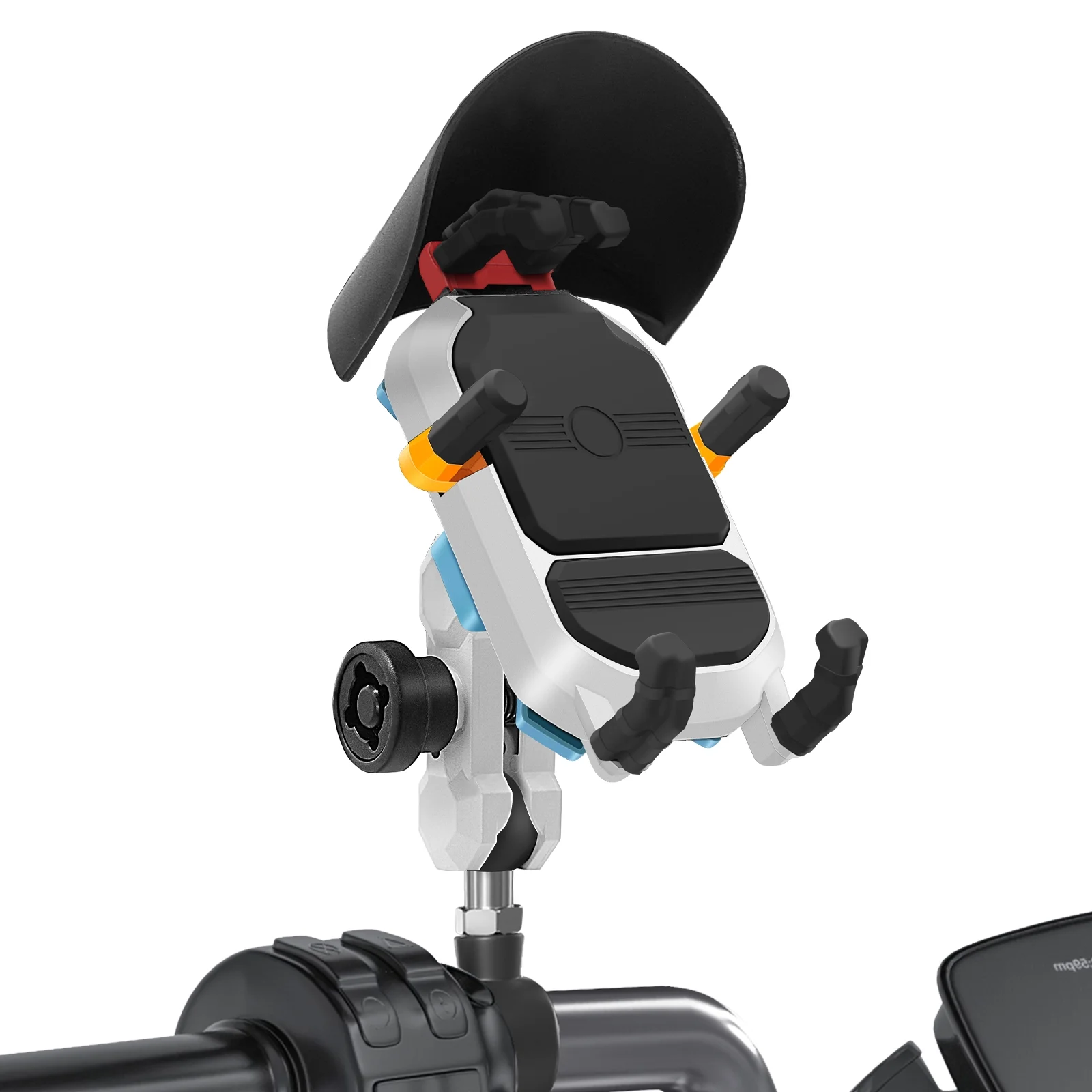 Walmeck Motorcycle Phone Mount Holder Waterproof Motorcycle Cell Phone Holder -theft 360° Rotation M8 Screw Mount for 3.5-6.5inch Phone