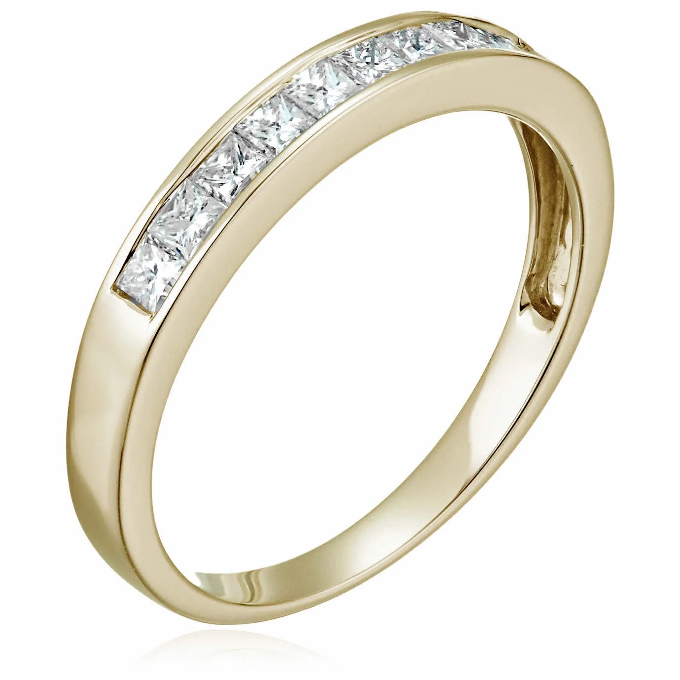 Vir Jewels 1/2 CTTW Princess Cut Diamond Wedding Band 14K Yellow Gold Channel Set Size 9 Female Adult
