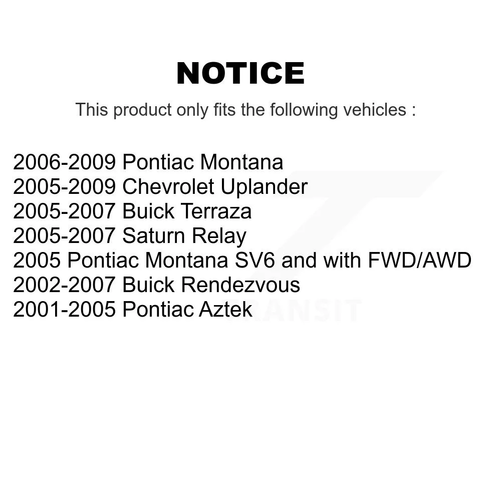 Transit Auto - Front Left (Driver) or Right (Passenger) Steering Tie Rod End & Boot Kit For Buick Rendezvous Chevrolet Uplander Pontiac Aztek Montana Terraza Saturn Relay KTB-100415