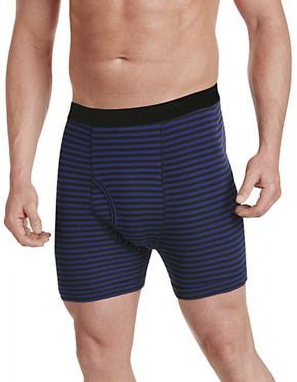 Harbor Bay by DXL Big and Tall Men's Assorted Boxer Briefs, Navy Stripe, 7X, Pack of 3
