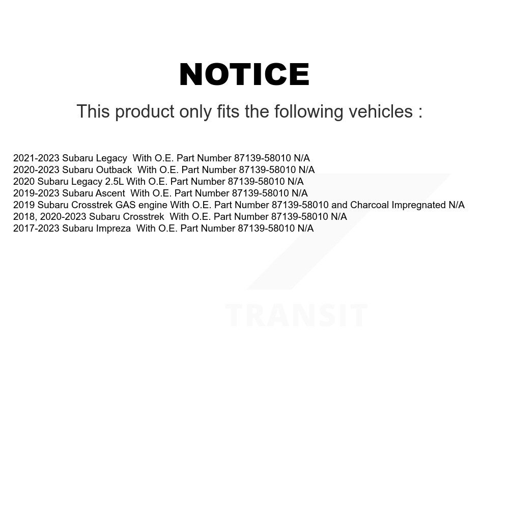 PUR 2x Air + 2x Cabin Filter (4 Total) Kit for Car Subaru Crosstrek Impreza Ascent Outback Legacy KFL-100866