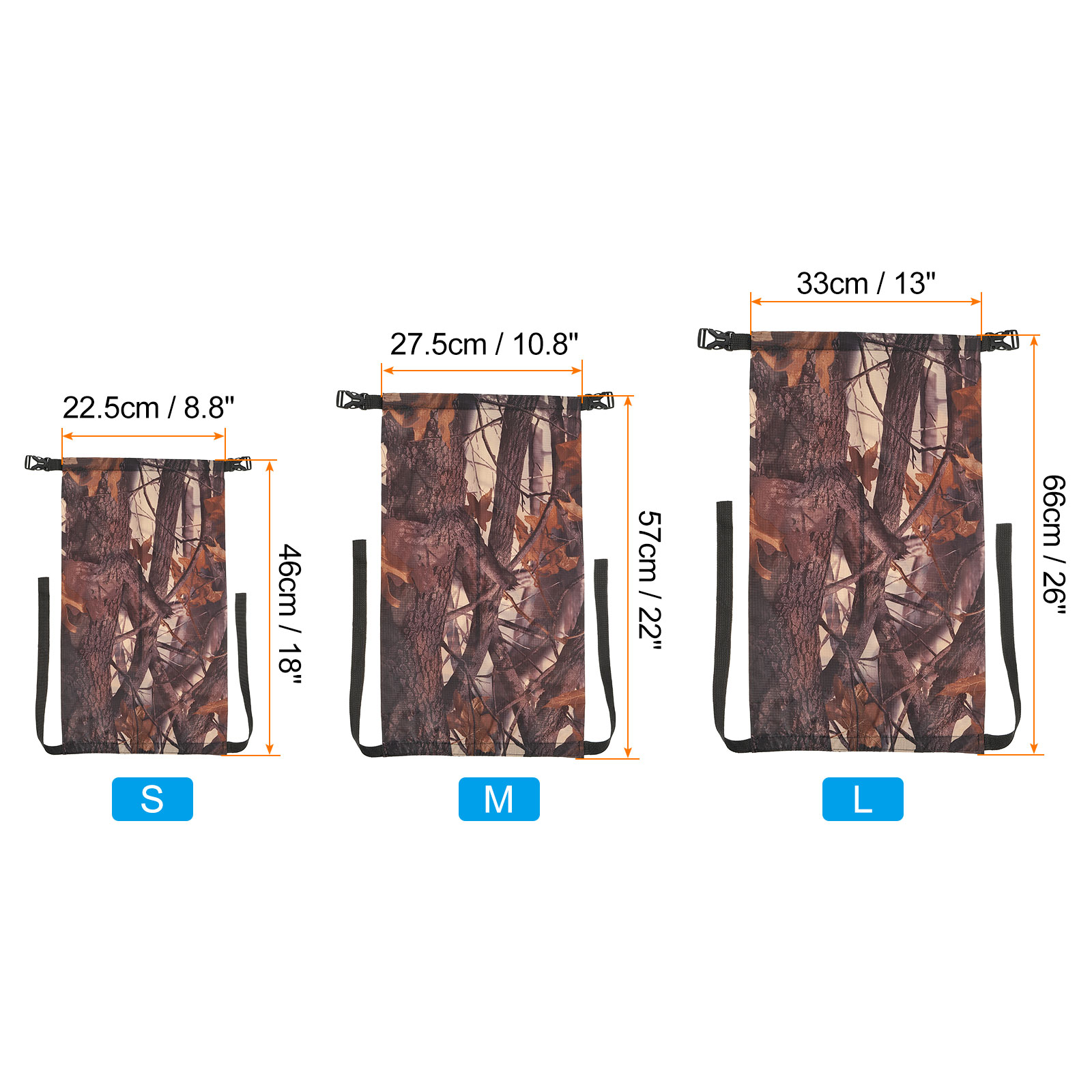 Uxcell Compression Stuff Sack, S/M/L Size 3 Pack Waterproof Sleeping Sack, Camouflage