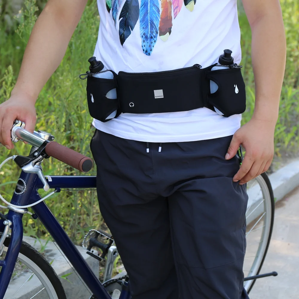 SAHOO Waist Pack,WaistWith Men Women Waist 2 Water Bottles With 2 Women Waist Pouch Bottles Men Women