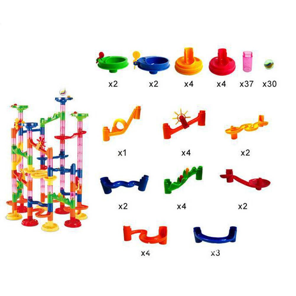 ELONGDI Marble Run Race EC36&nbsp;Coaster Set, Marble Run Railway Toys [ 105 Pieces ] Construction Toys Building Blocks Set Marble Run Race Coaster Maze Toys for Kids