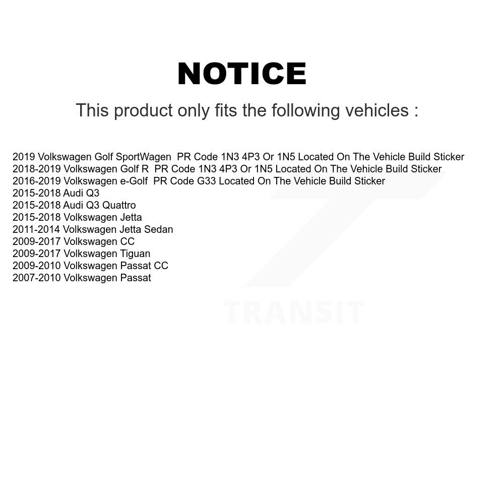 Transit Auto - Front Left (Driver) Steering Tie Rod End & Boot Kit For Volkswagen Jetta Tiguan CC Passat Audi Q3 e-Golf Golf R Quattro SportWagen KTB-100511