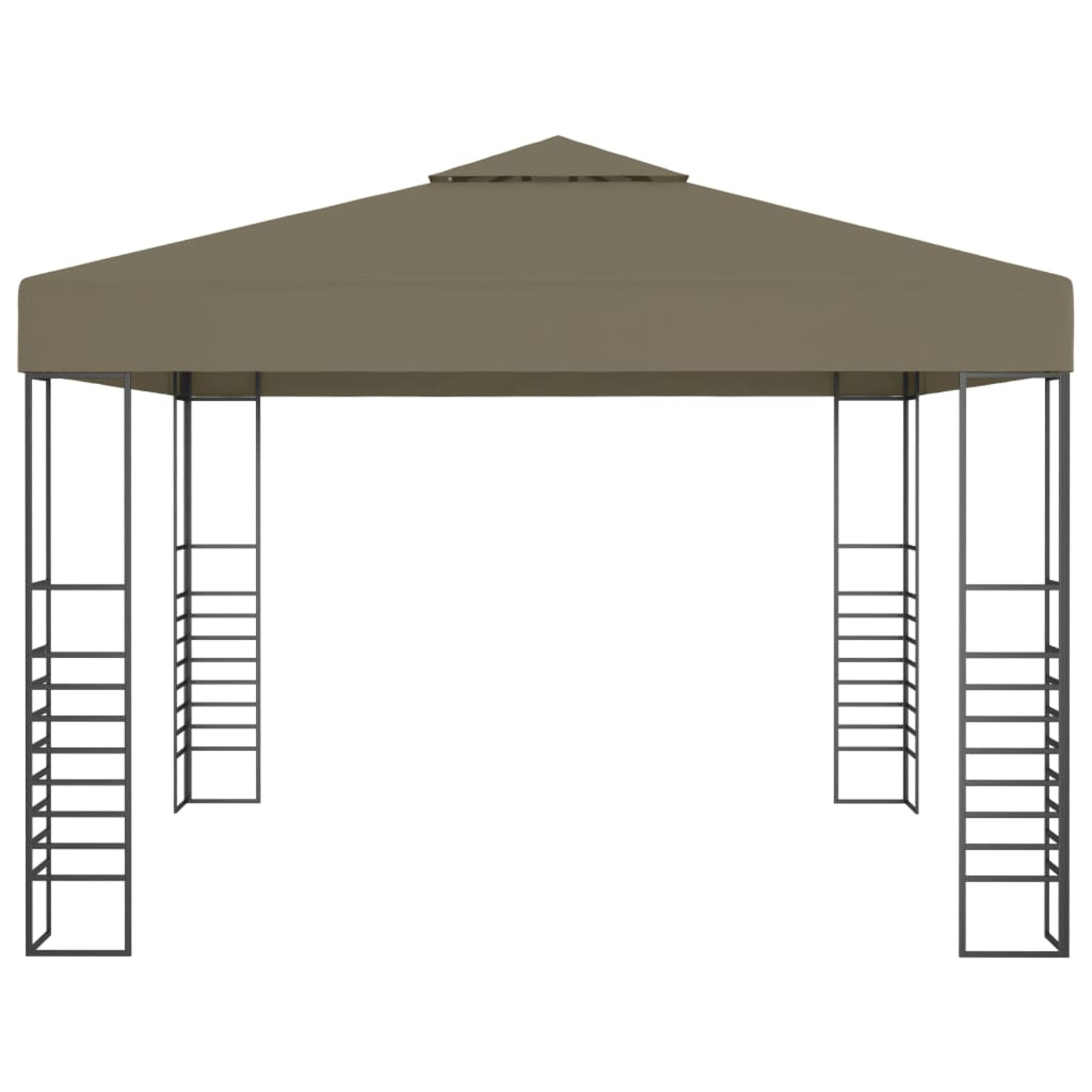 moobody Party Tent Outdoor Gazebo Canopy Fabric Roof Steel Frame Sun Shade Shelter Taupe for Patio, Wedding, BBQ, Camping, Festival Events 118.1 x 118.1 x 106.3 Inches (L x W x H)