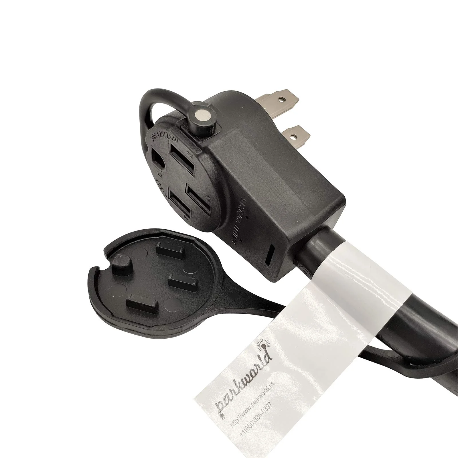 Parkworld 62008 RV 50A Splitter Adapter Cord 14-50P to 14-50R & 10-50R Industrial 3-Prong 50A 250V Female (1.5FT)