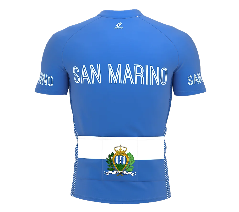 San Marino Full Zipper Bike Short Sleeve Cycling Jersey  for Men - Size L
