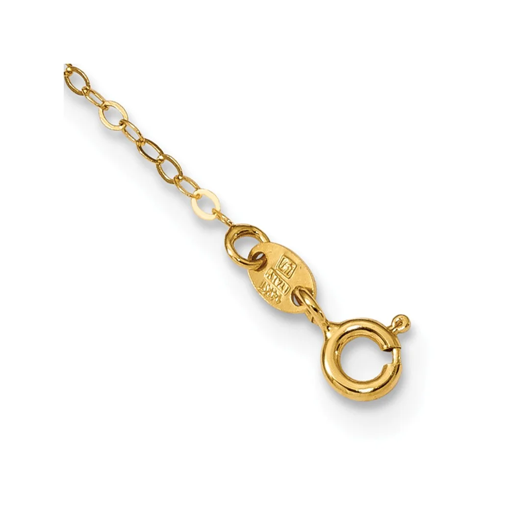 Leslie's Real 14kt Yellow Gold Polished Glimmer Infused With 1 in ext. Necklace; for Adults and Teens; for Women and Men