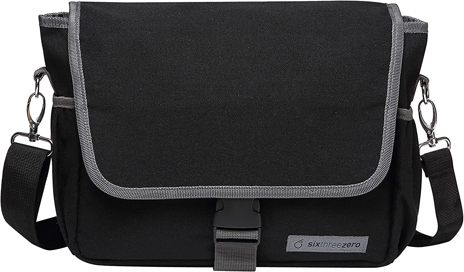 sixthreezero Bicycle Pannier Bag Rear Rack Trunk with Waterproof, Clip On Frame Mount, Shoulder Strap, Black