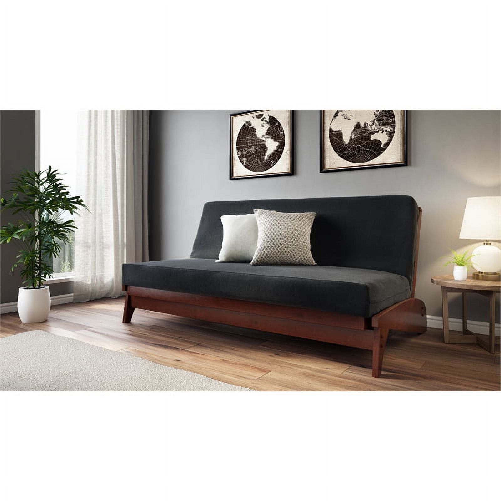 The Dillon Futon Package in Dark Cherry Color includes futon mattress and cover