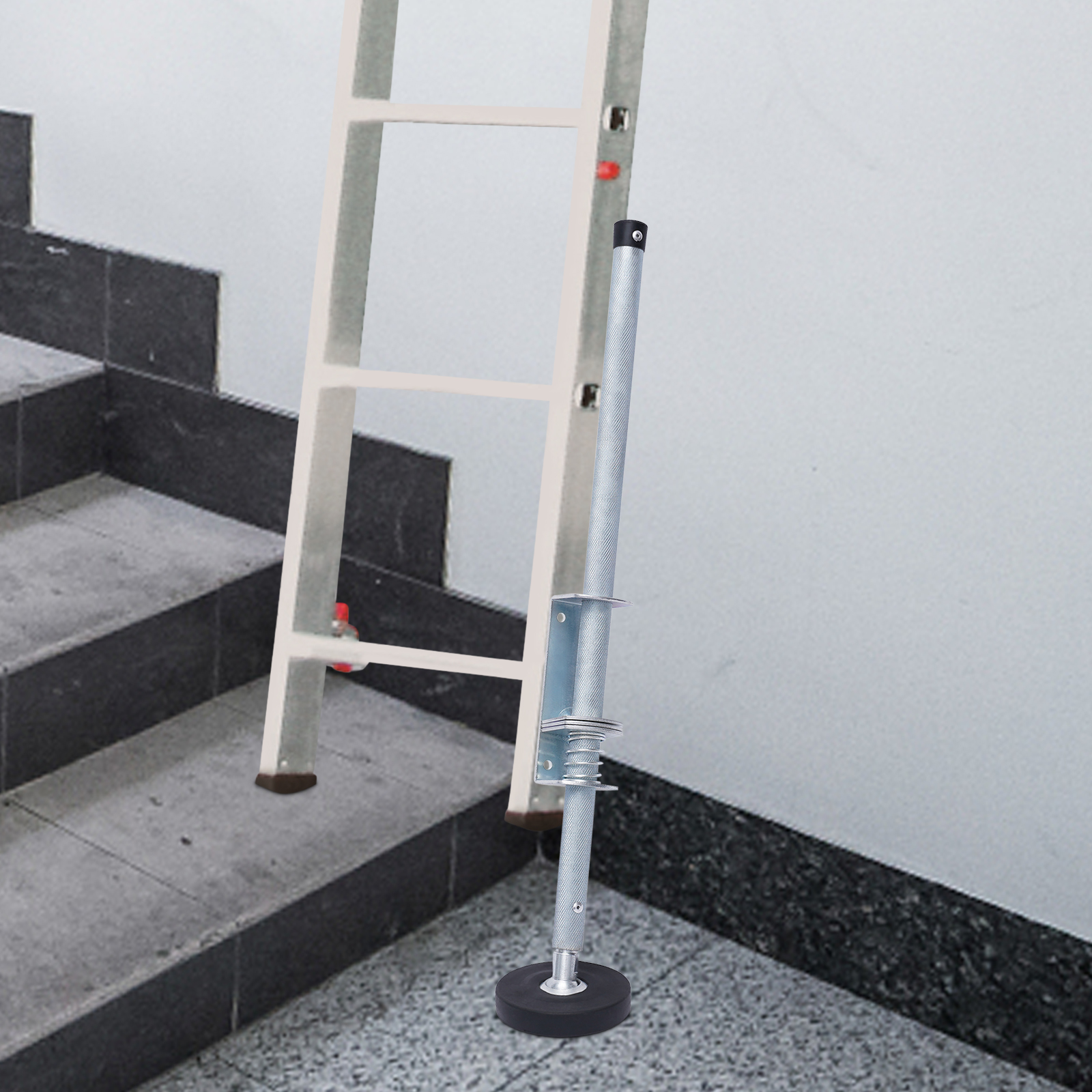 TOOL1SHOoo Ladder Leveler Pair with Engraved Anti-Slip Pattern Steel Pole, Adjustable Extension Ladder Leg Ground Leveler, Universal Stair Ladder Stabilizer