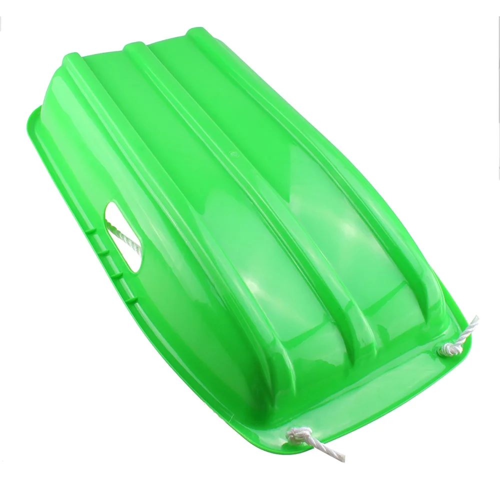 IMAGE Winter Durable Plastic Snow Sled in Boat Shape Snow Sledge for Kids and adult Outdoor Snow Seats , 25.6*14.2*4.3 inch inch Green Color