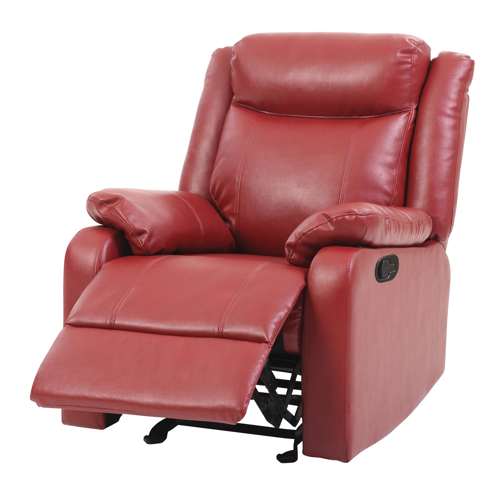 Passion Furniture PF-G765A-RC Ward Reclining Accent Chair with Pillow Top Arm, Red