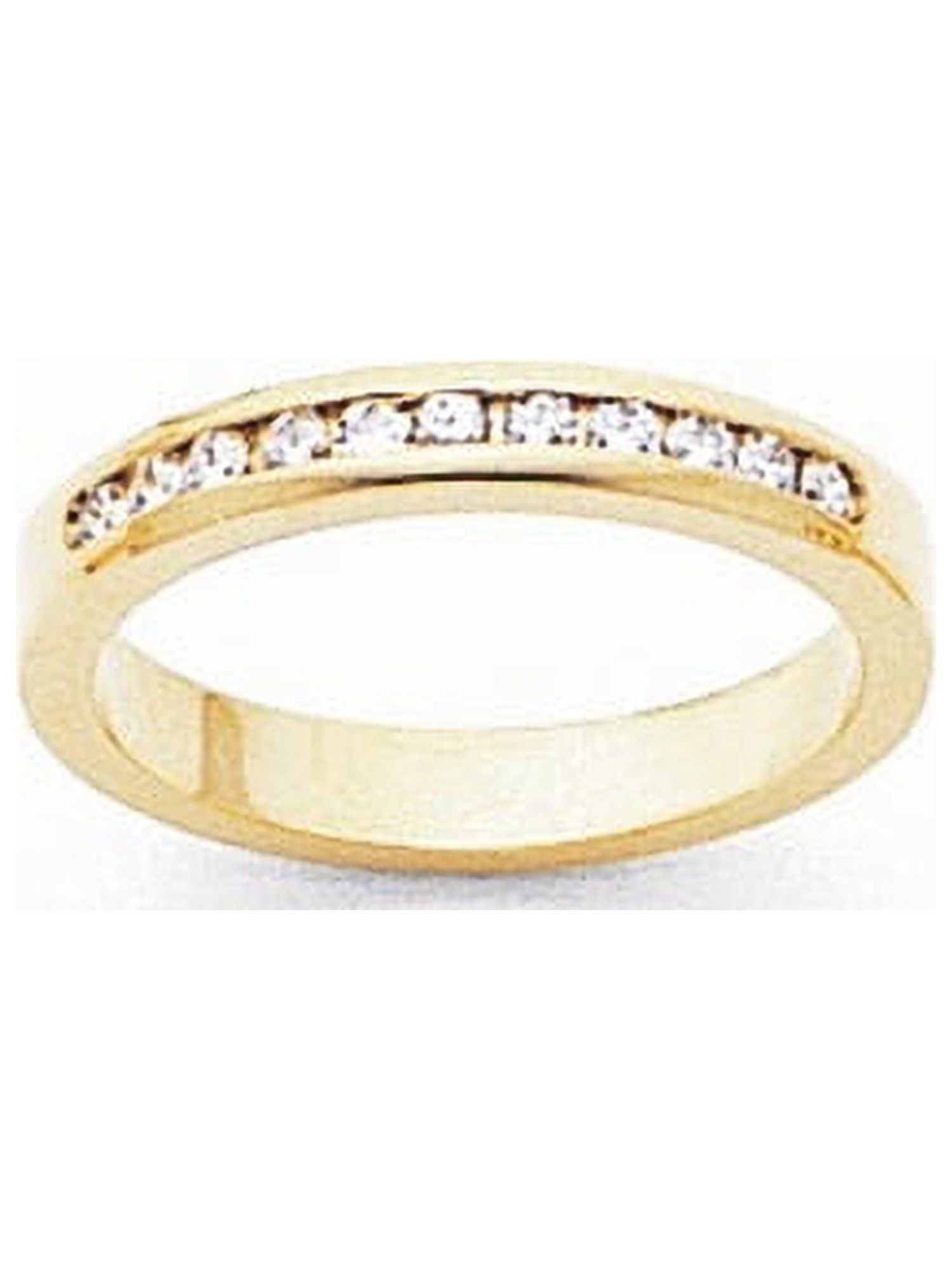 14k Yellow Gold Fine Brilliant Diamond Channel Band