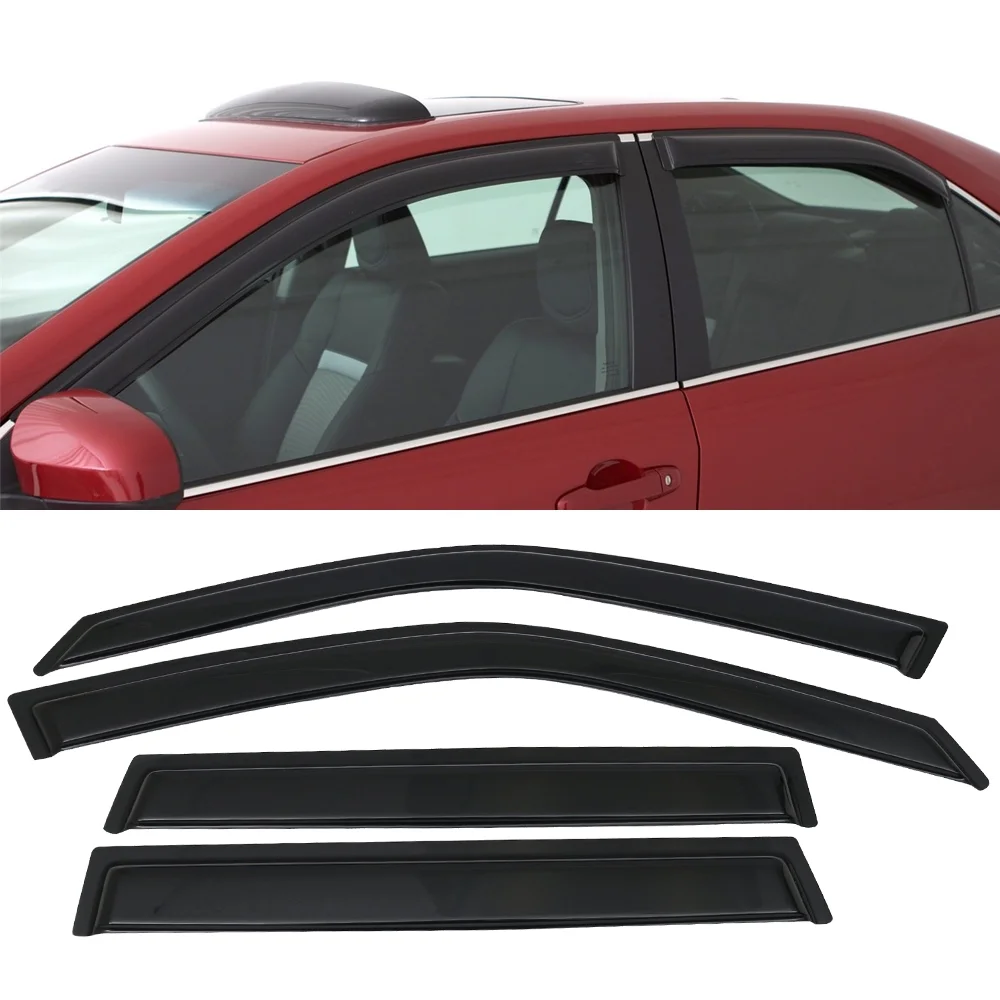 Ikon Motorsports Window Visor Compatible with 09-13 Subaru SH Acrylic Vent Windshield Deflector Rain Guard 4Pc Set Outside Mount 2009 2010 2011 2012 2013