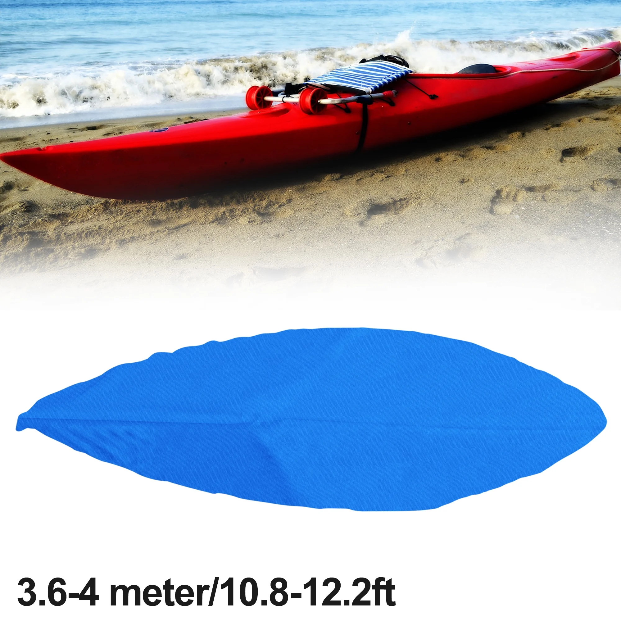 Unique Bargains Kayak Cover Boat Canoe Cover Dust Waterproof Protection Cover Blue 10.8-12.2ft
