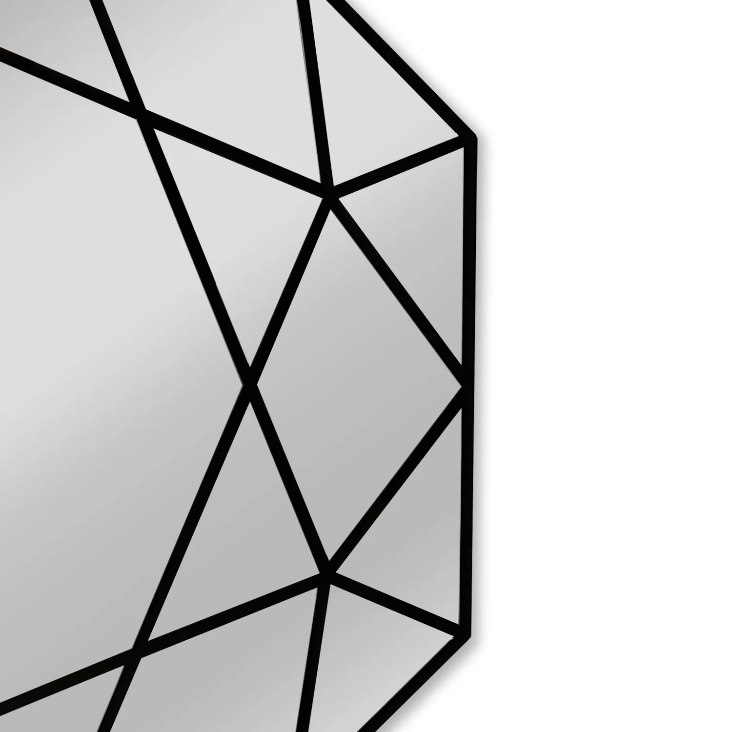 Chloe Lighting  30 in. Reflection Contemporary Octagon Framed Wall Mirror, Black Finish