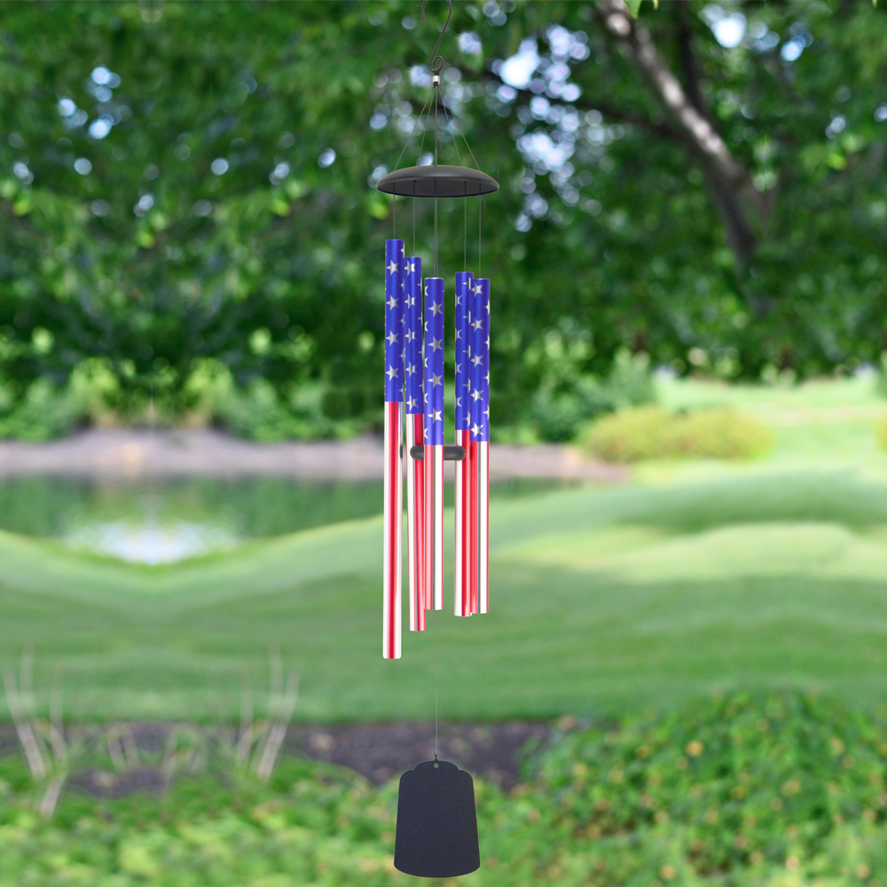 Red Carpet Studios Chime Printed Tune UV Patriotic Flag LG