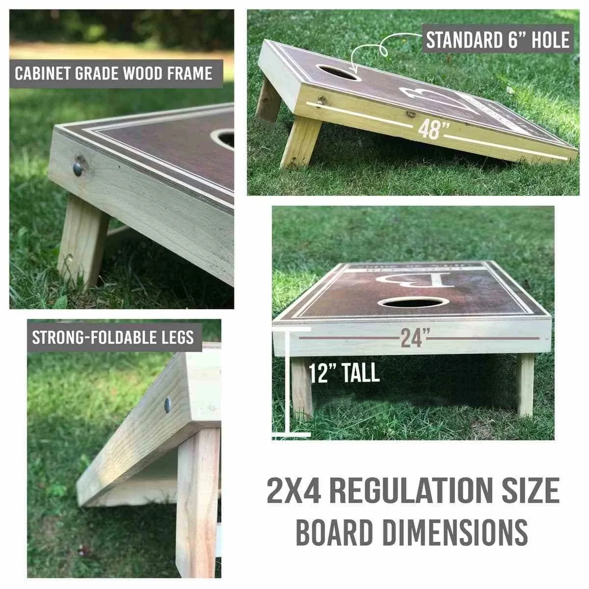 Skip's Garage Ocean Underwater SunBoard Set, 2 Boards and 8 Bags Solid Wood Cornhole Board Set