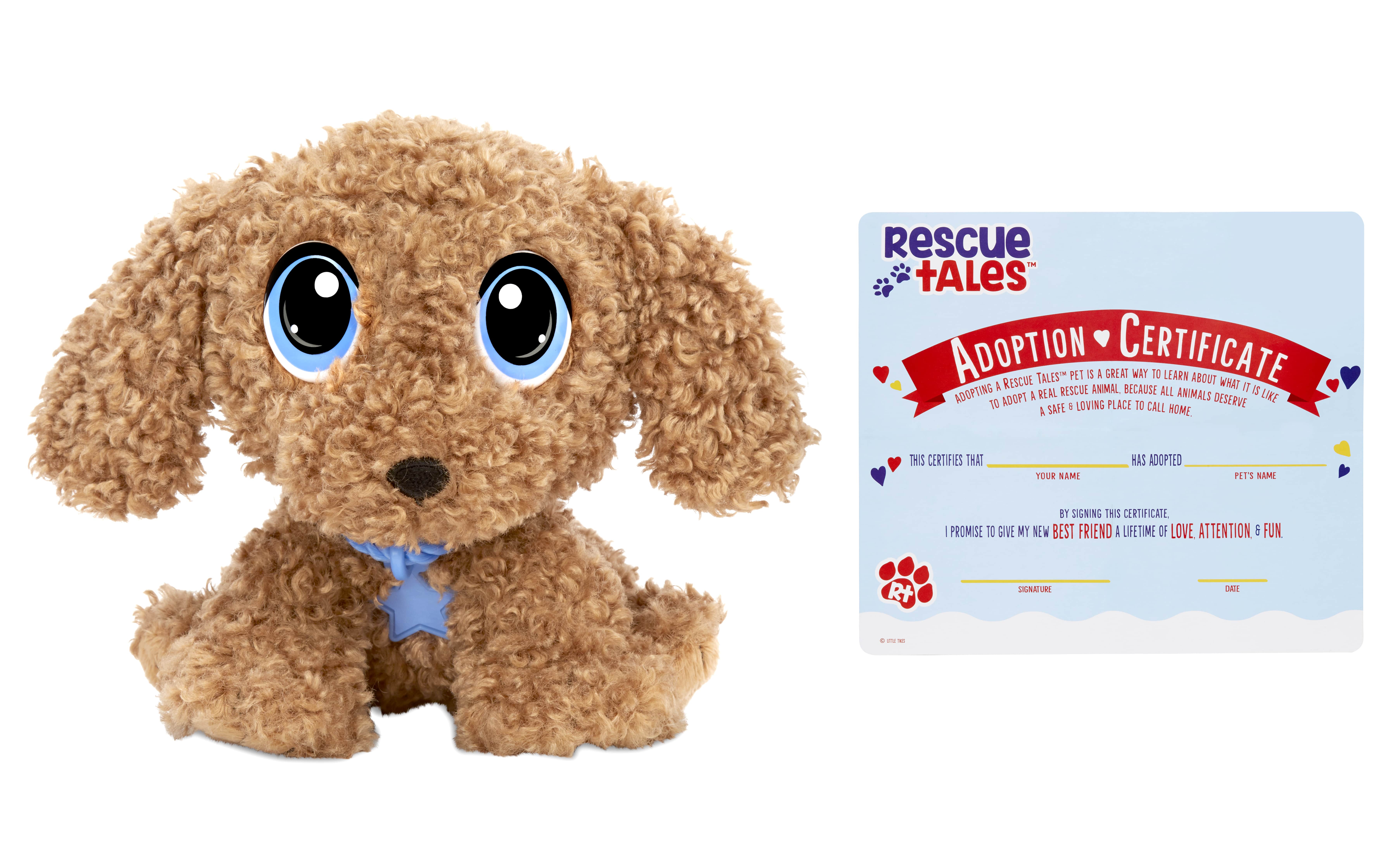 Little Tikes Rescue Tales Babies Goldendoodle Plush Toy with Collar, Tag, Doghouse, Stickers, Activities