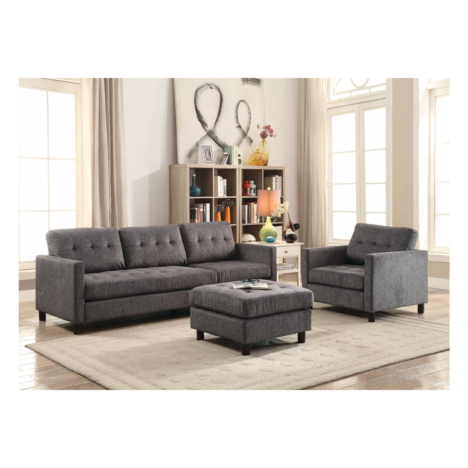 Benzara Smart Looking Convertible Sectional