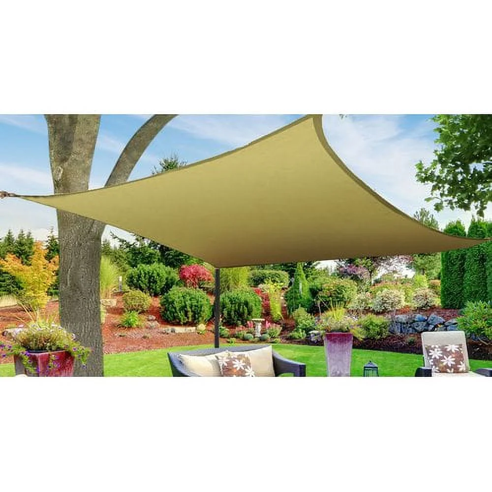 Shadesheet by Boen Sun Shade Sail Canopy, Square, Blue, 12' x 12'