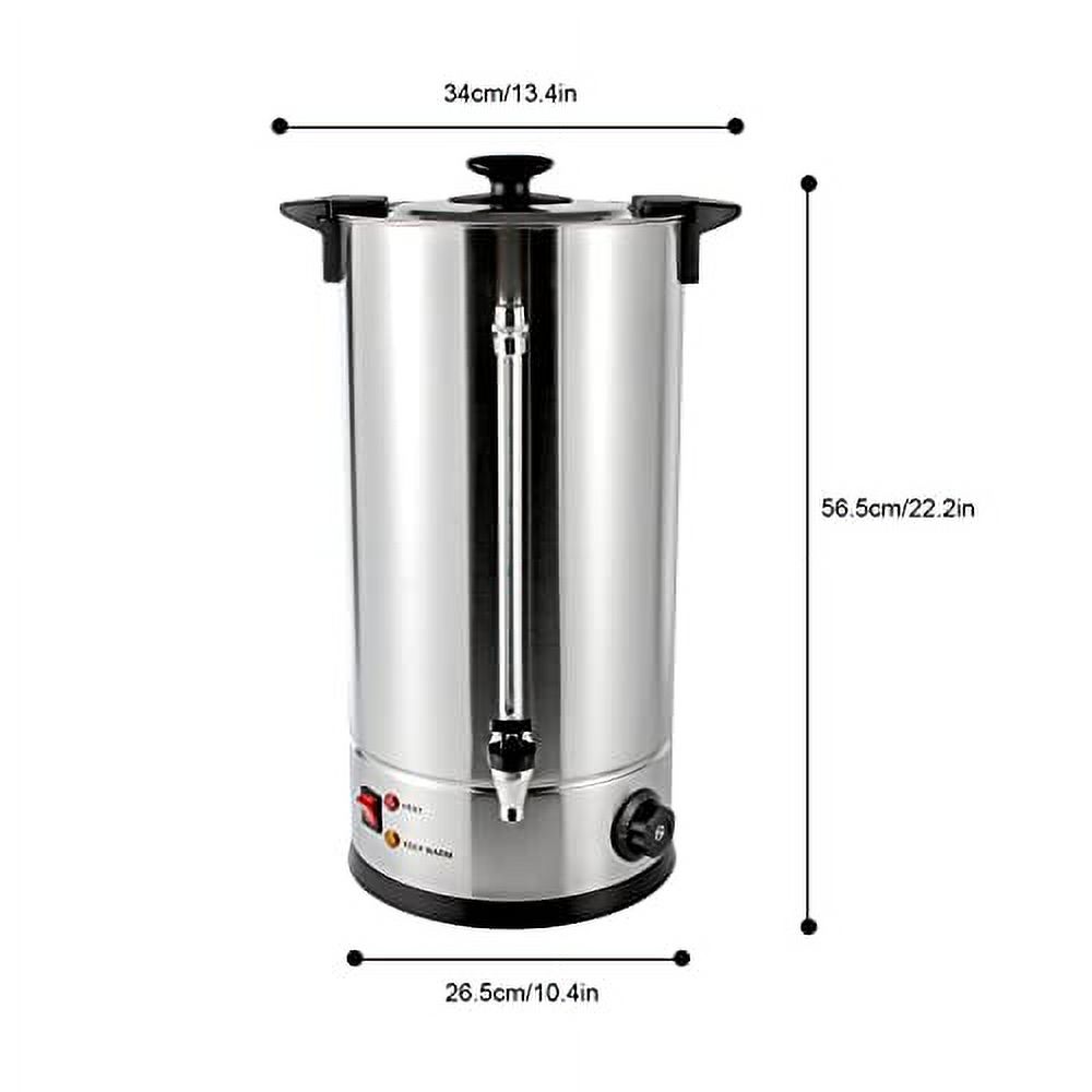 KIOPOWQ Coffee Urn, 1400W 25L/6.6gal 30-110°C/86-230°F Electric Commercial Grade Stainless Steel Coffee Maker Hot Water Urn for Home, Party, Office, Wedding