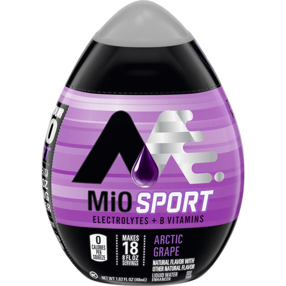 MiO Sport Liquid Arctic Grape Water Enhancer With Electrolytes, Caffeinated, 1.62 fl oz Bottle (Pack-5)