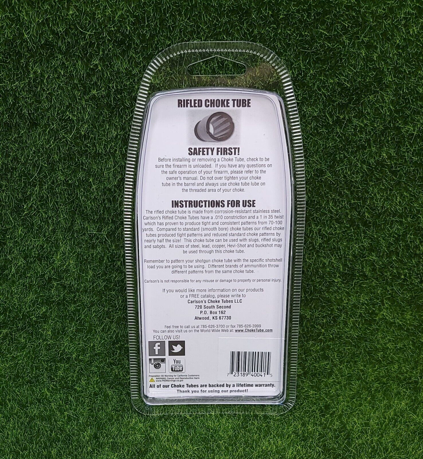 Carlson's 20GA Winchester Browning Savage Rifled Slug Shotgun Choke Tube 40041