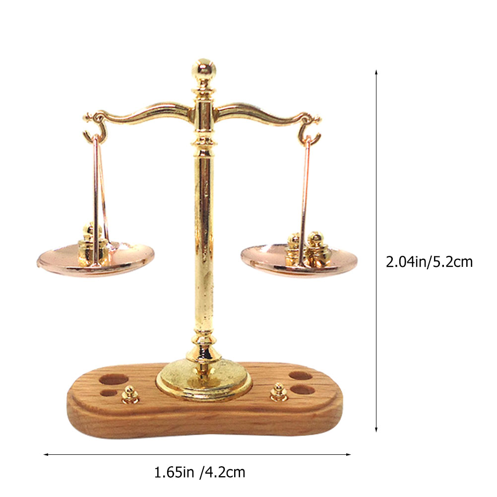 Frcolor Scale Balance Dollhouse Scales Toys Miniature Justice Mini Kids Weighing Accessories Vintage Decor Model Children