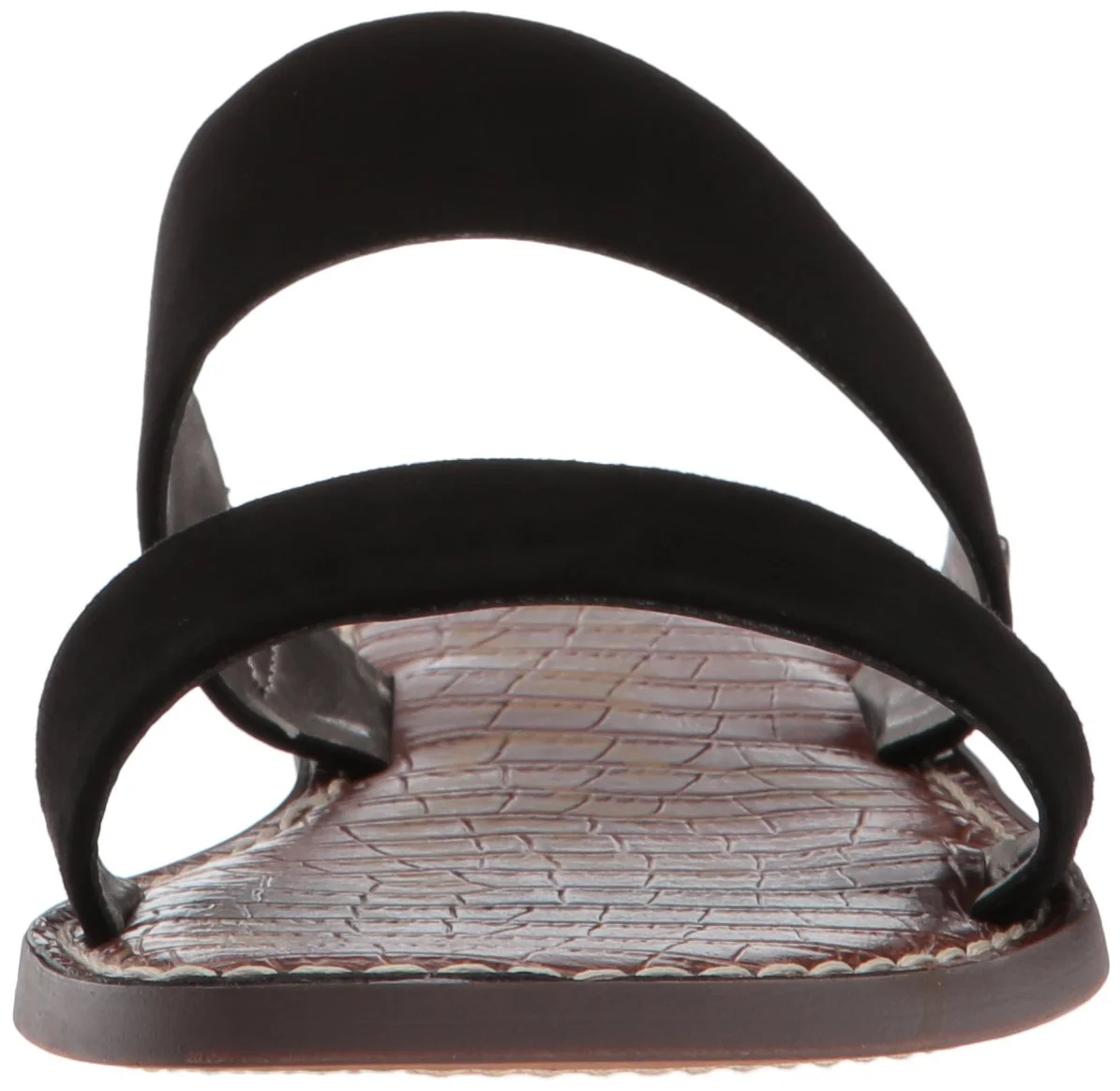 Sam Edelman Gala Slide Mule Black Suede Open Toe Two Piece Flat Slip On Sandals (Black Suede, 10)