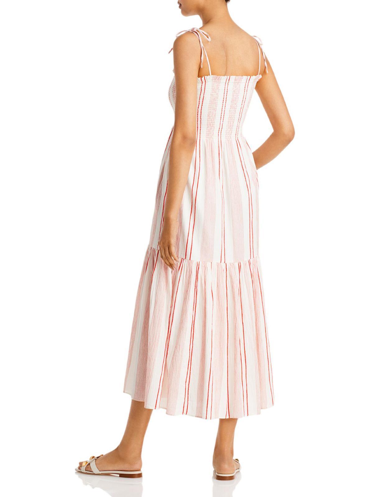 Joie Womens Smocked Striped Midi Dress