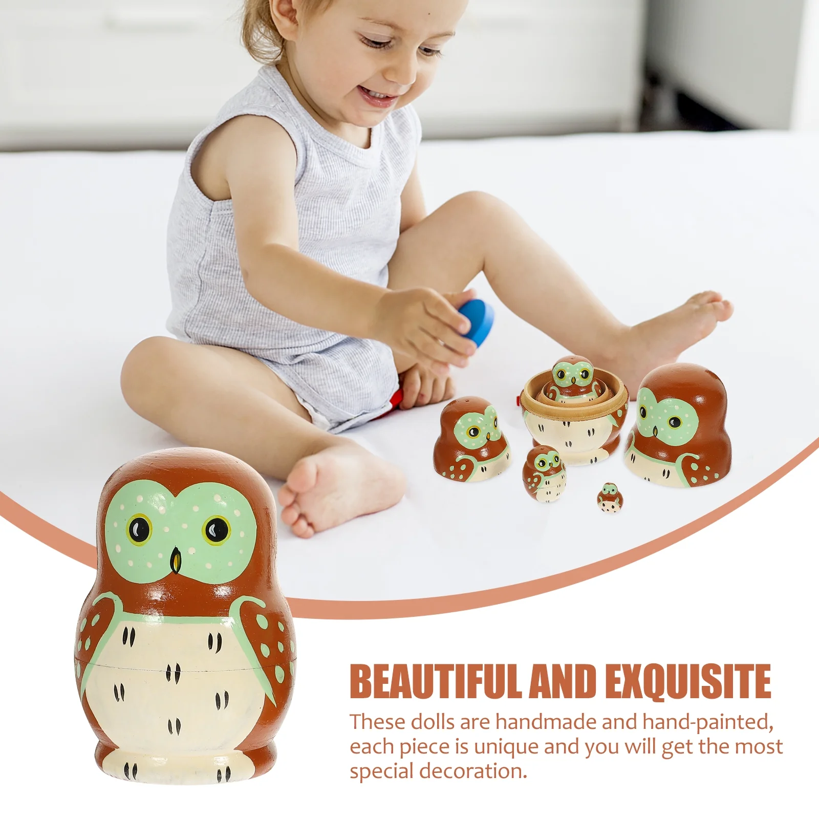 1 Set of Stacking Dolls Russian Matryoshka Dolls Lovely Stacking Dolls Cartoon Dolls for Kids