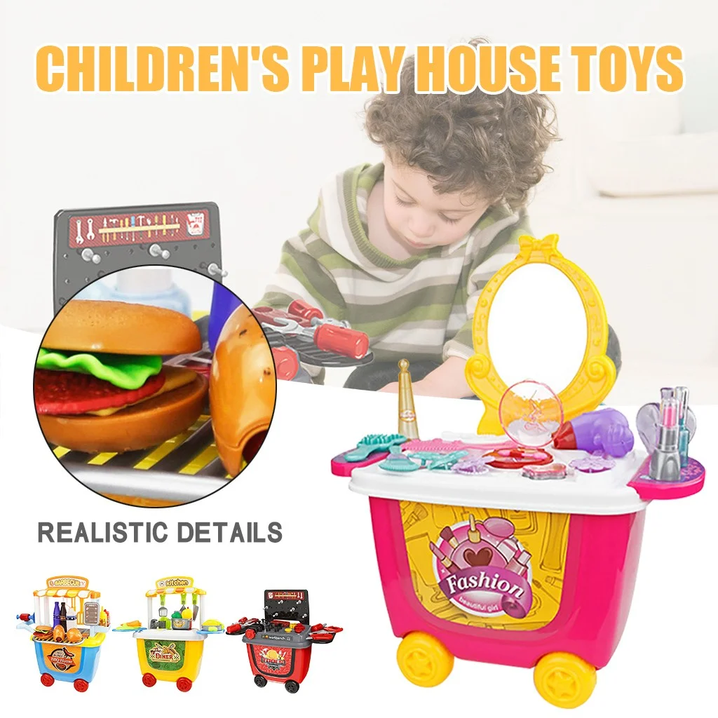 Apmemiss Clearance Supermarket Playset for Kids Grocery Store Pretend Play Role Market Stall Toy Shop with Shopping Cart, Plays Kitchen Set for Toddlers,Best Outdoor Playset for Kids