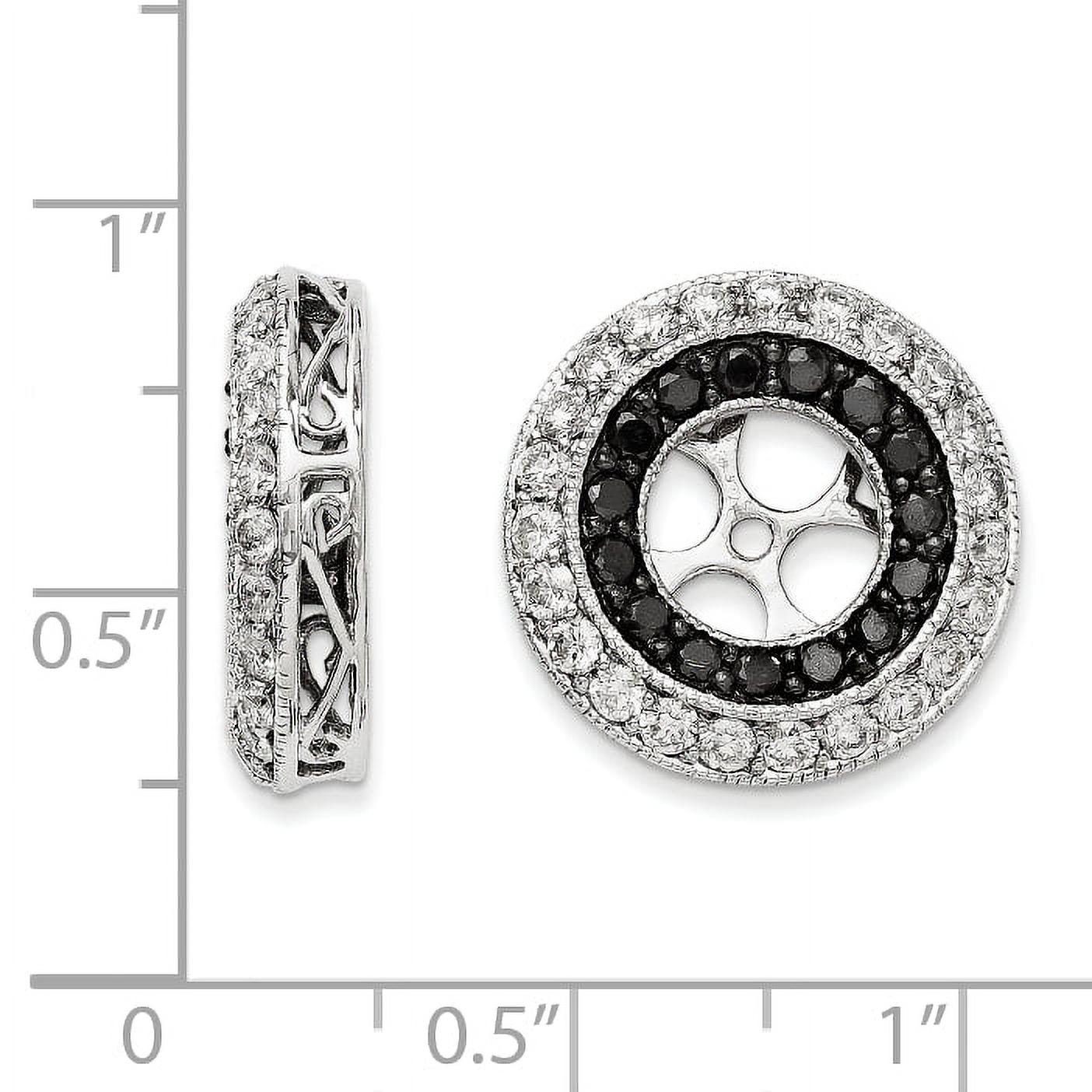 14k White Gold Polished Black and White Diamond Earrings Jackets Measures 17x17mm Wide Jewelry Gifts for Women