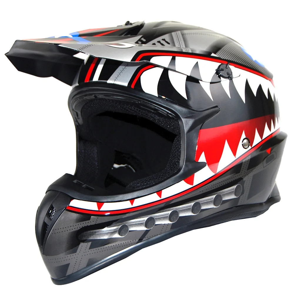 1Storm Adult Motocross BMX MX ATV Dirt Bike Helmet Racing Style SC09SCLS; Shark Black