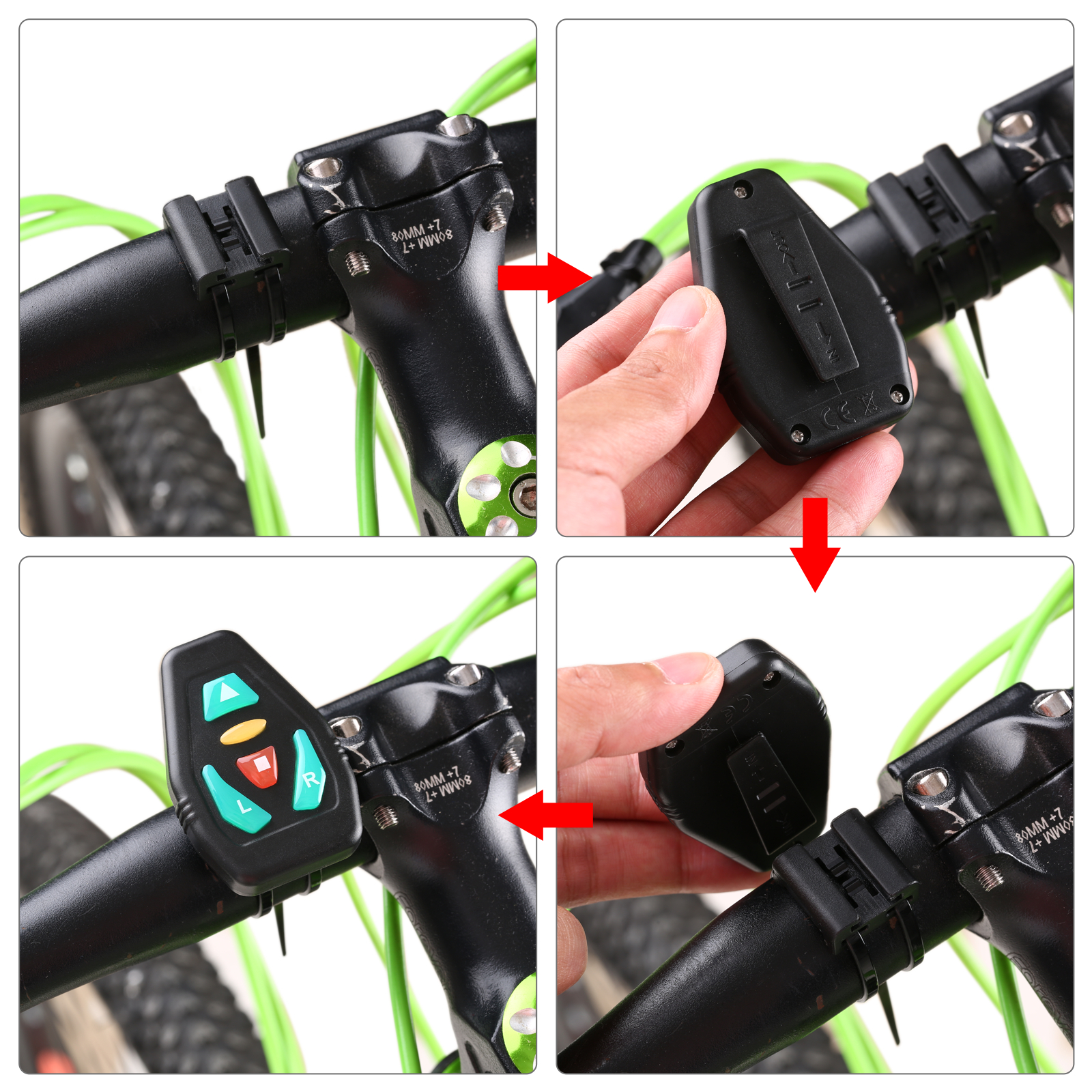 Wireless LED Signal Light Direction Indicator USB Rechargeable LED Turn Signal   Backpack Attached Light