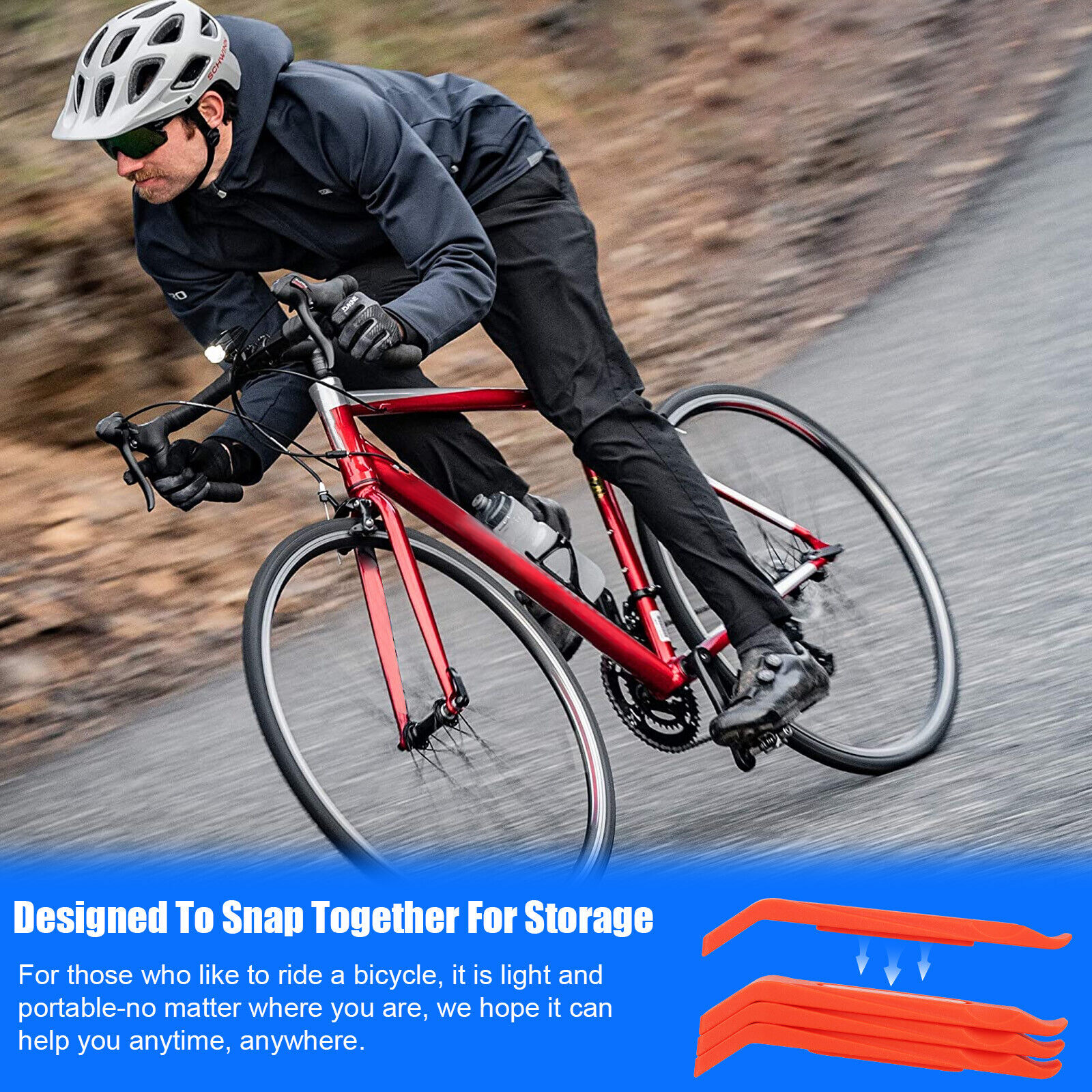 4Pcs Bicycle Tire / Tube Change Levers Tool Set for Road and Mountain Bike Tires