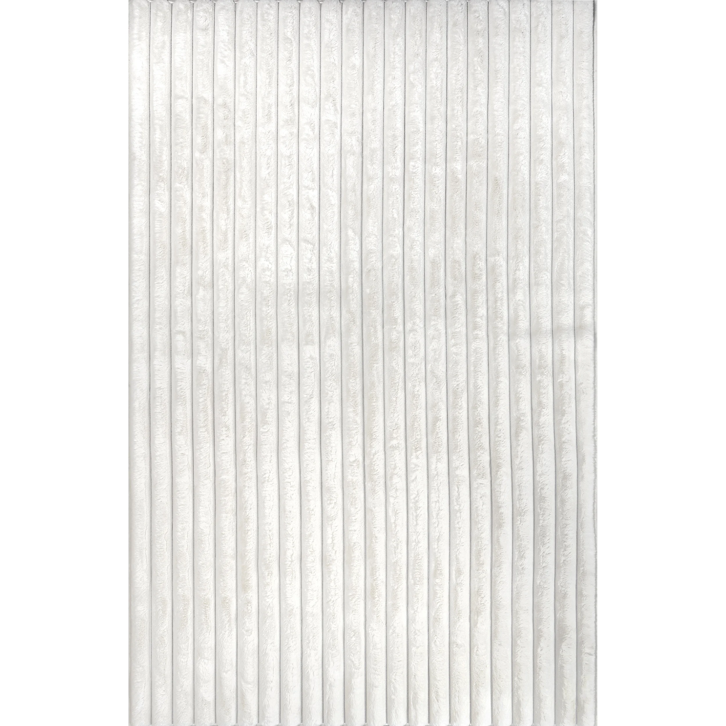 nuLOOM Kai Stripe Faux Rabbit Machine Washable Area Rug, 7' 6