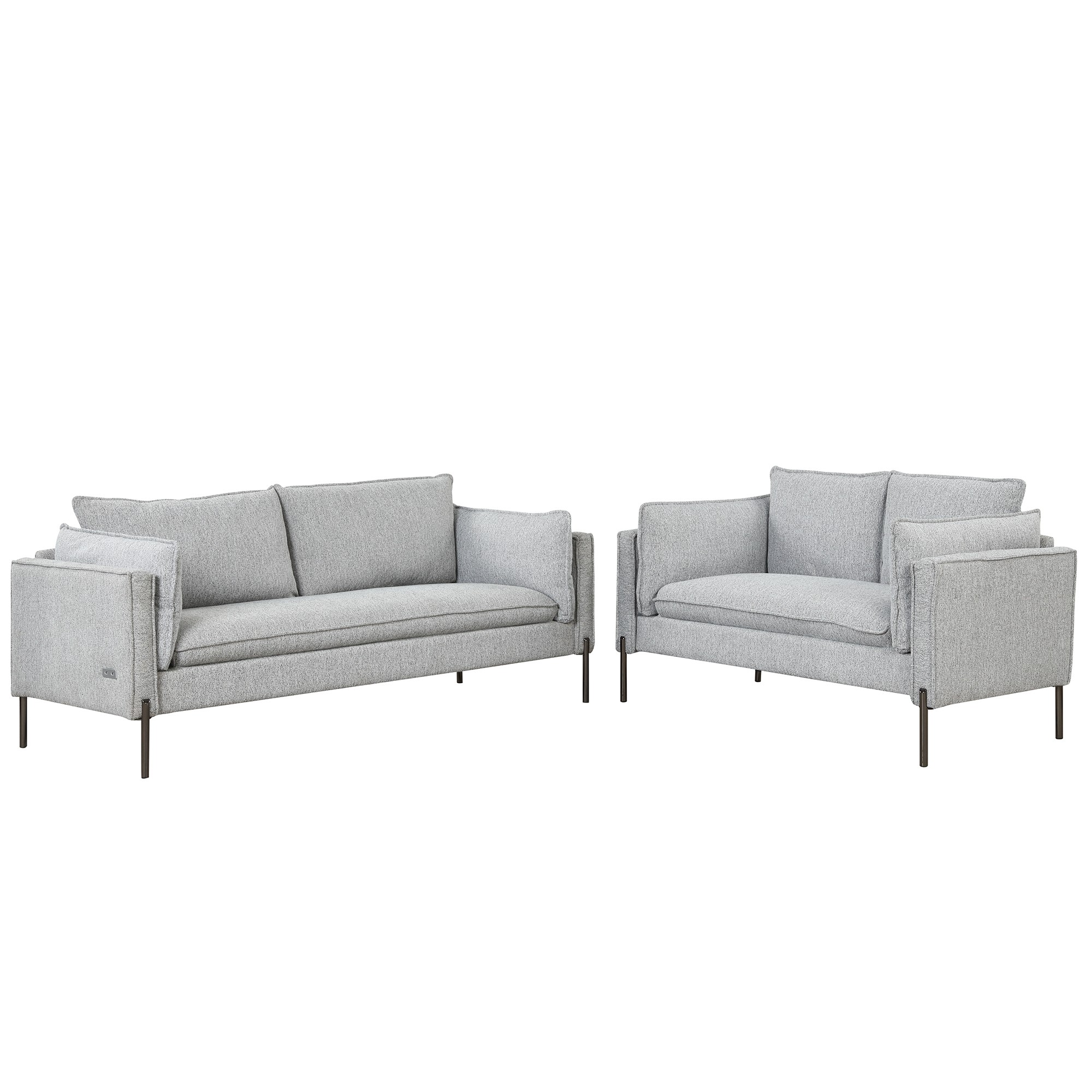 2 Piece Sofa Sets, 76 56 inch Loveseat Sofa, 3-Seater Linen Couch, Soft Tufted Seat Cushion Seats with Comfortable Seat Cushion, Modern Sofa with Metal Legs for Small Space