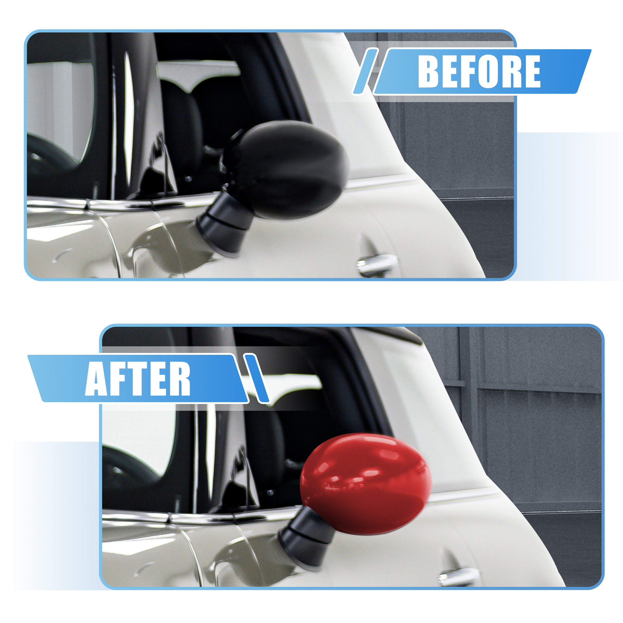 Unique Bargains 1 Pair Exterior Rear View Mirror Cover with Induction Hole for Mini Cooper F55 Hardtop 2020-now Red