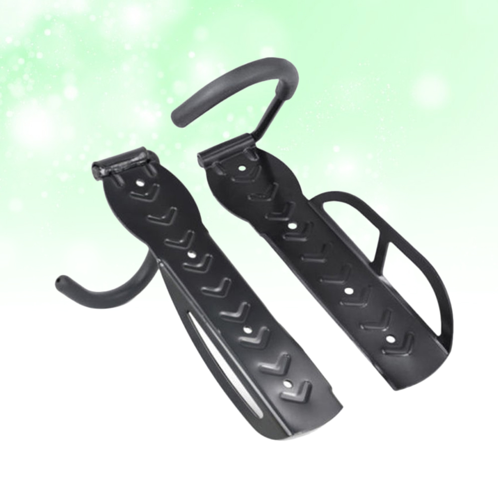 2pcs Bike Hook Heavy Duty Bike Hanger Bike Storage Wall Mounted Hooks Bracket (Black)
